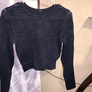 Fabletics mesh cropped long sleeve